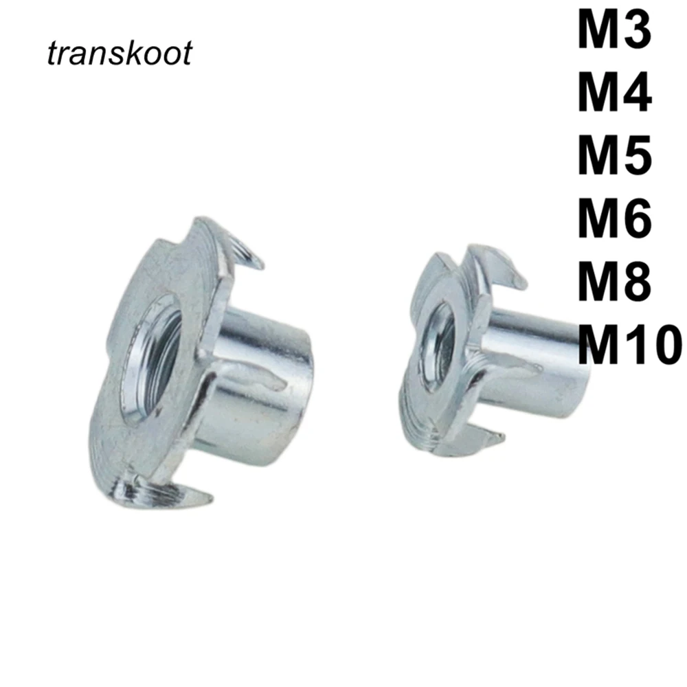 Blind Nuts. Captive Nuts Tee Nuts 4 Pronged M6 x 9 mm