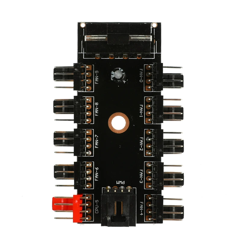 4 Pin PWM CPU Fan Hub 12V 10 Way Controller Regulator for Computer Case