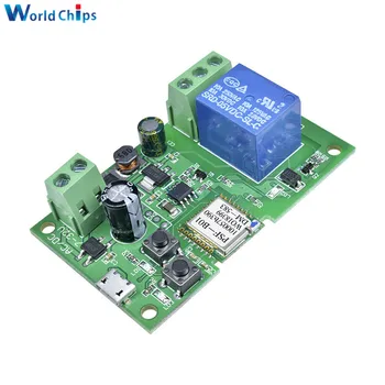 

DC 5V-32V Jog Self-lock Smart WiFi Wireless Switch Relay Module APP Control