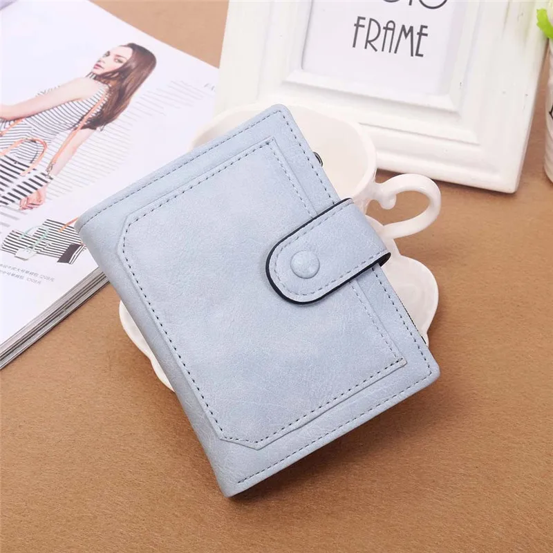 

MUQGEW Women Retro Zipper Coin Purse Short Wallet credit card holder small Folding wallet luxury brand fashion PU Leather Bag
