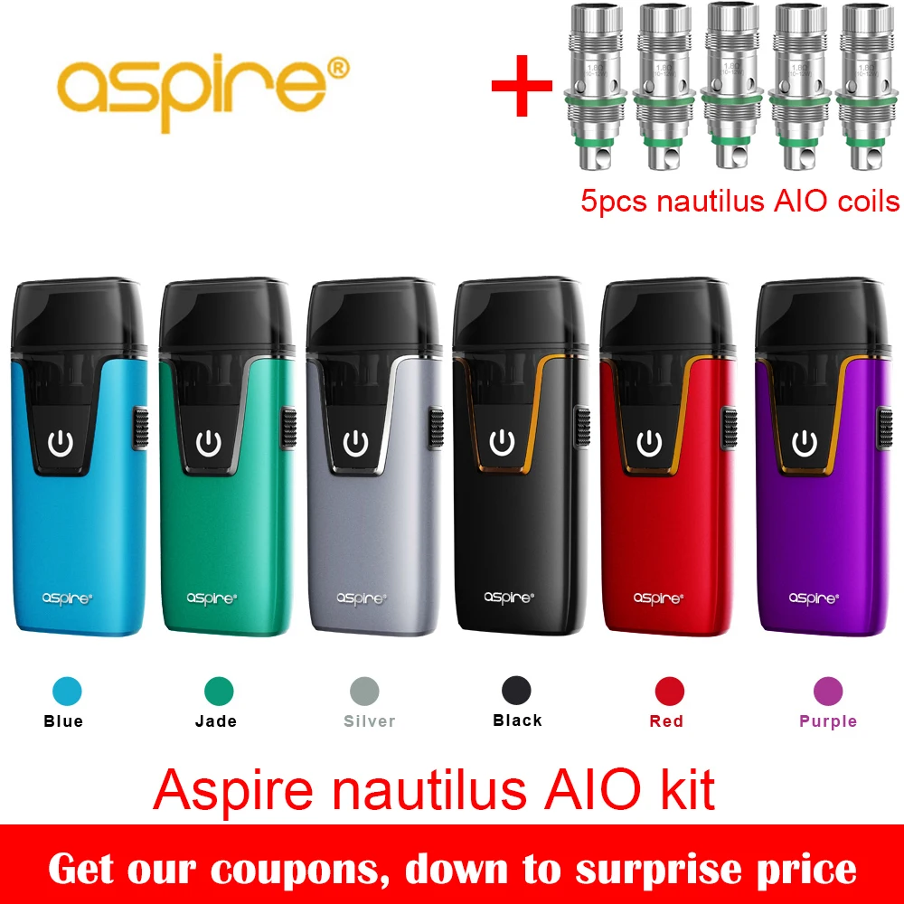 

In stock!! Aspire Nautilus AIO kit newest aspire pod system kit with 1000mAh battery 4.5ml capacity pod vape kit vs breeze 2 kit