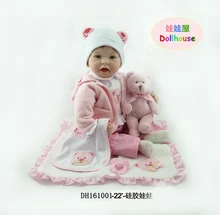 55 cm children silicone doll playmates rebirth gift for girl 22 inches baby alive bouquet silicone doll bibi rebirth