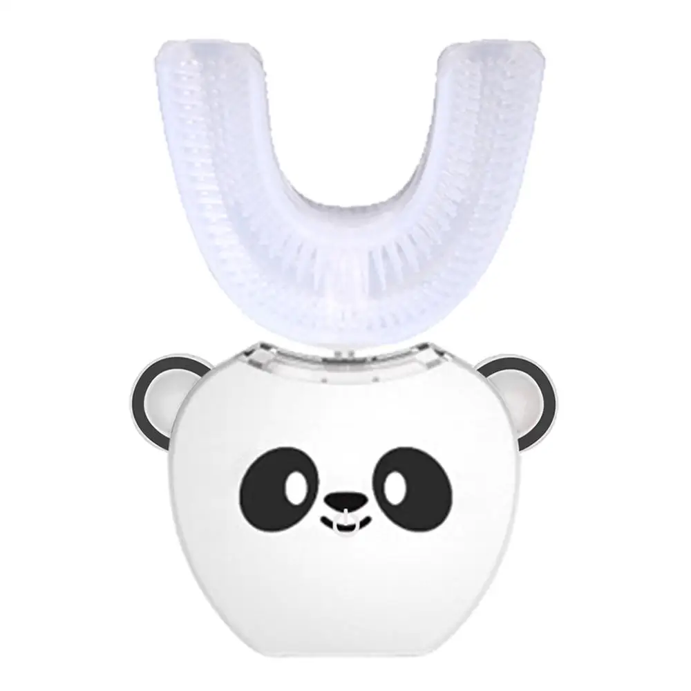 Детская Автоматическая звуковая электрическая зубная щетка USB u-тип уход за полостью рта Зубы 360 ° градусов интеллектуальная автоматическая звуковая электрическая зубная щетка - Цвет: 3-7 Year Old White