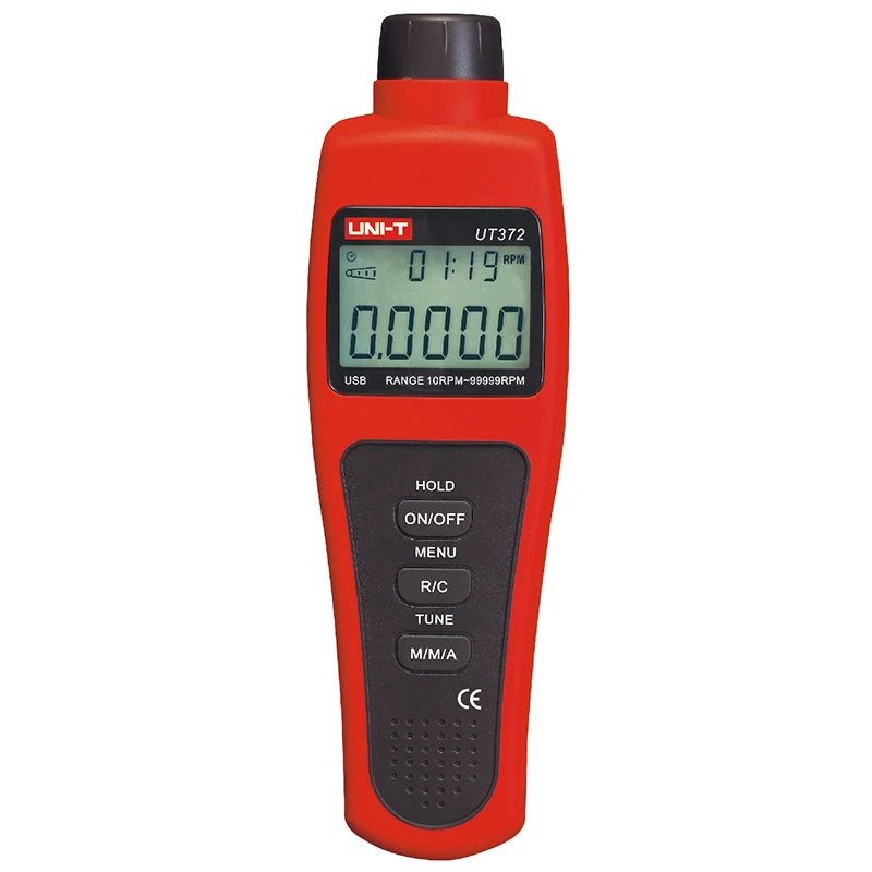 

UNI-T UT372 Speed Measuring Instruments USB Interface Range 10RPM-99999RPM Non-Contact digital photoelectric tachometer