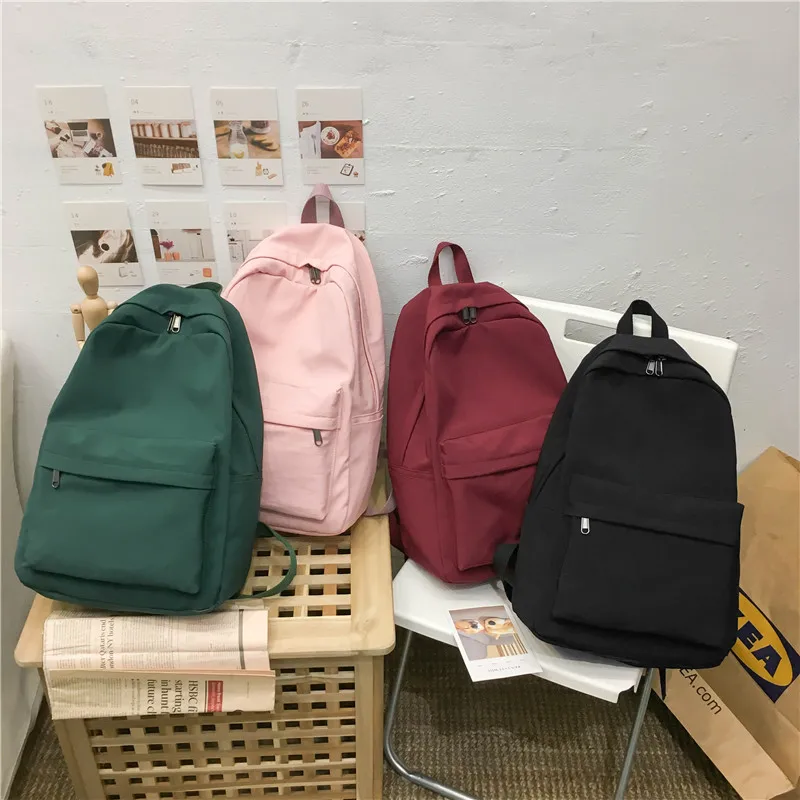 

2019 Backpack Women Backpack Solid Color Women Shoulder Bag Fashion School Bag For Teenage Girl Children Backpacks Travel Bag