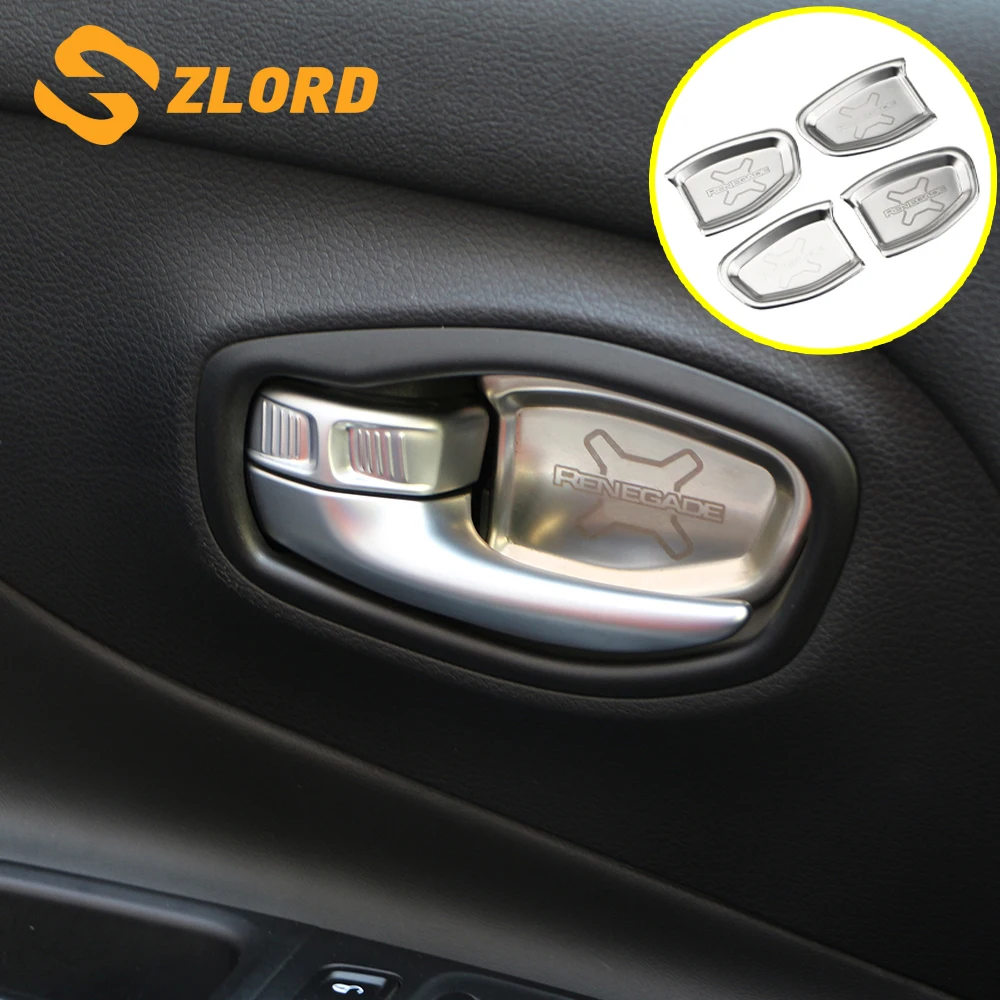 

Car Interior Door Handle Bowl Pads Cover Molding Trim Stickers Fit for Jeep Renegade 2014 2015 2016 2017 2018 2019 Accessories