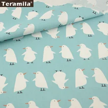 С милым рисунком пингвина конструкции хлопок синий Ткань твил Жир Квартал Текстиль для дома Материал лоскутное Вышивание Decration см