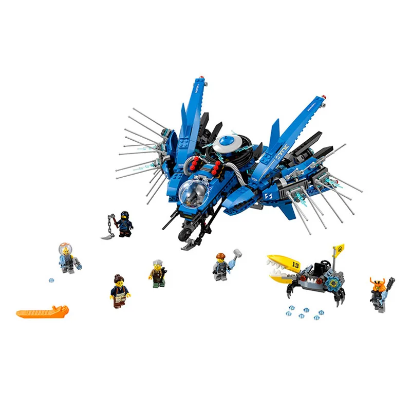 

Gifts Pogo Bela 10721 912PCS+ Ninjagoe Lightning Jet Building Blocks Bricks Compatible with Legoe Toys