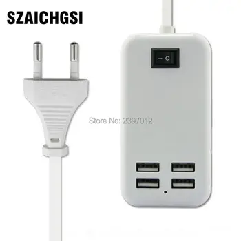 

SZAICHGSI EU US Europe Plug Wall 4 USB Charger 15W 3A Portable Travel Power Adapter For iphone 7 6 plus 5 4 wholesale 50pcs