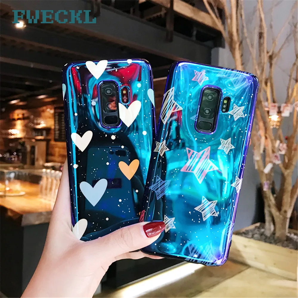 

Fashion Blu-Ray Glossy Loves Heart Pentagram Painted Soft IMD Silicon Phone Case For Samsung Galaxy S7 Edge S8 S9 Plus Note 8