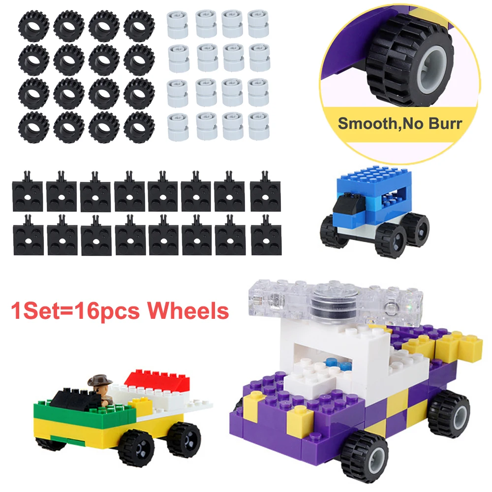

48pcs/set Car Wheels Accessories Bricks Parts Compatible With Legoing Small Size Buidling Blocks Educational Toys for Children