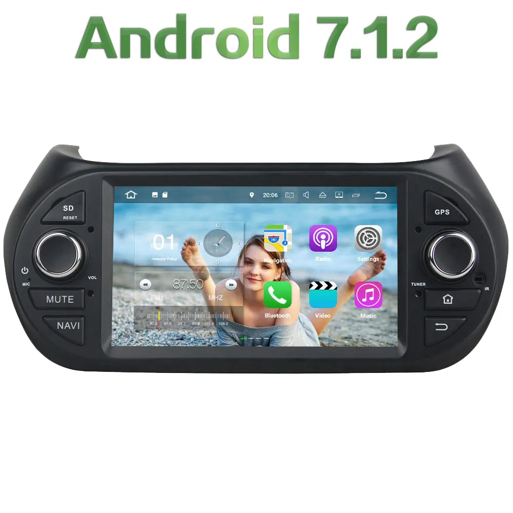 Quad Core 2GB RAM 4G Wifi Android 7 1 2 Car DVD font b Multimedia b