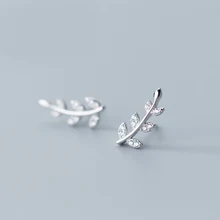 MloveAcc 925 стерлингового серебра сверкающие листья серьги с прозрачным фианитом для женщин Женское Обручальное украшение подарок для девочек