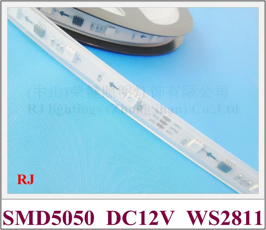 

WS 2811 RGB magic LED strip light SMD 5050 LED soft strip DC12V SMD5050 30led/M with silicone tube waterproof WS2811 CE ROHS