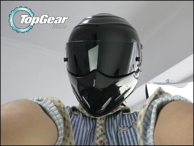 For TopGear The STIG Helmet  TG Collectable  as SIMPSON Pig  Motorcycle Helmet  Black Stig's Black Helmet with Black Visor 2