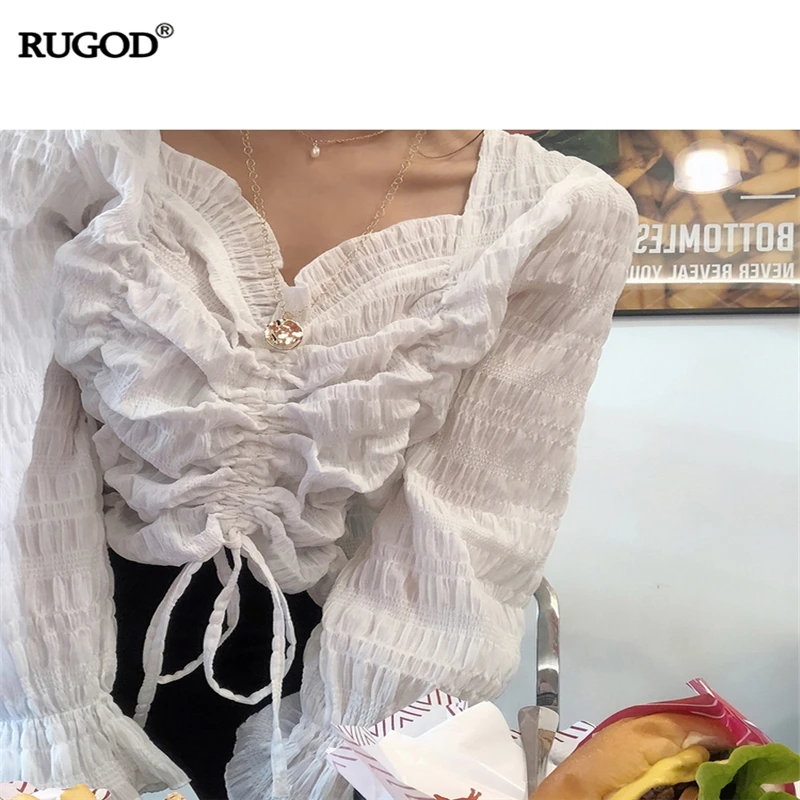 Блузка RUGOD Женская кружевная с коротким рукавом|Блузки| |