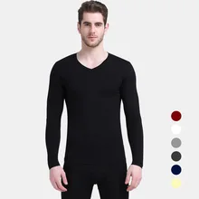 ; Новое поступление; Сезон Зима; Для мужчин 2 шт./компл. хлопок Термальность нижнее бельё для девочек зимний комплект теплые однотонного цвета с v-образным вырезом, теплые кальсоны Топы Термальность комплект нижнего белья