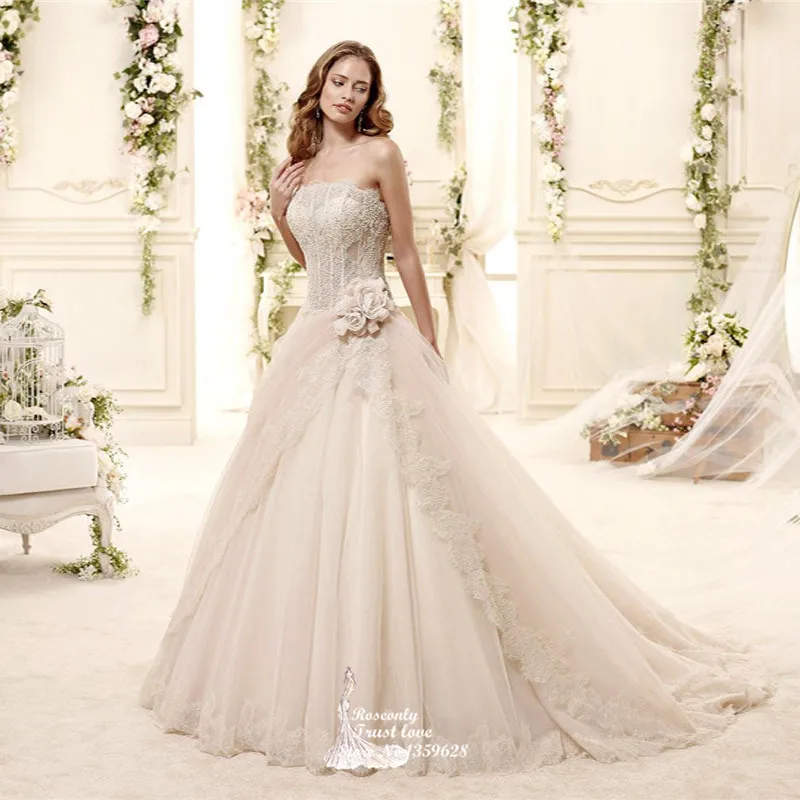 Princess Style See Through Corset Body Pink Tulle Lace Ball Gown
