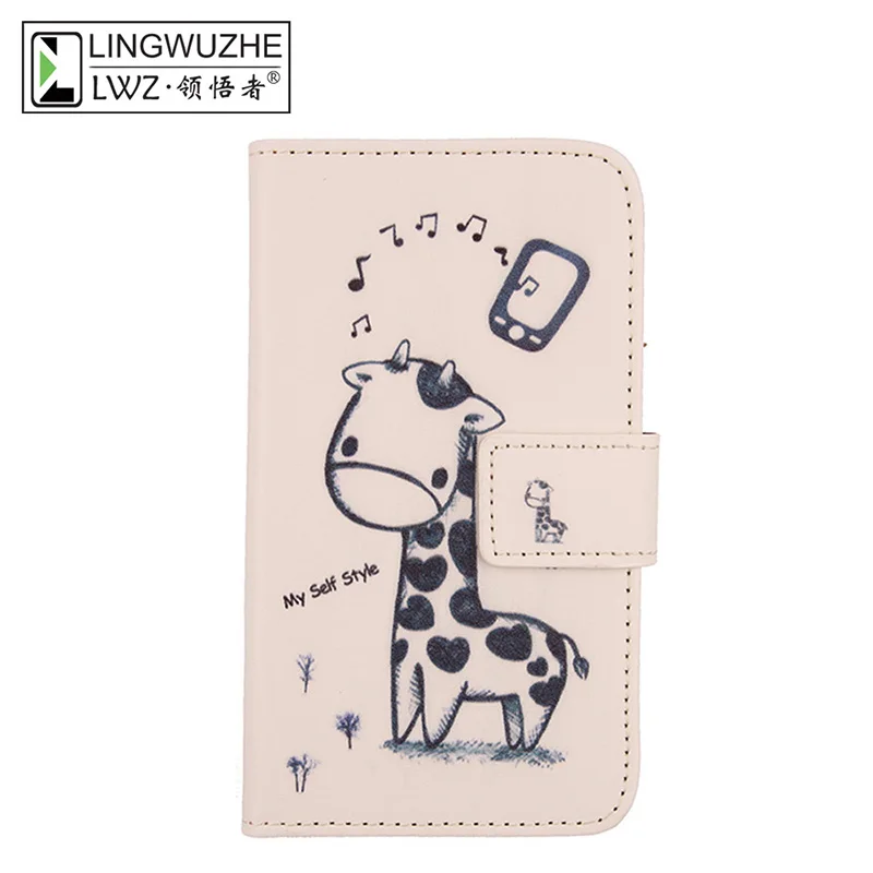 

LINGWUZHE Flip PU Leather Cell Phone Case Card Slot Cover For Fly Nimbus 16 FS459 4.5''