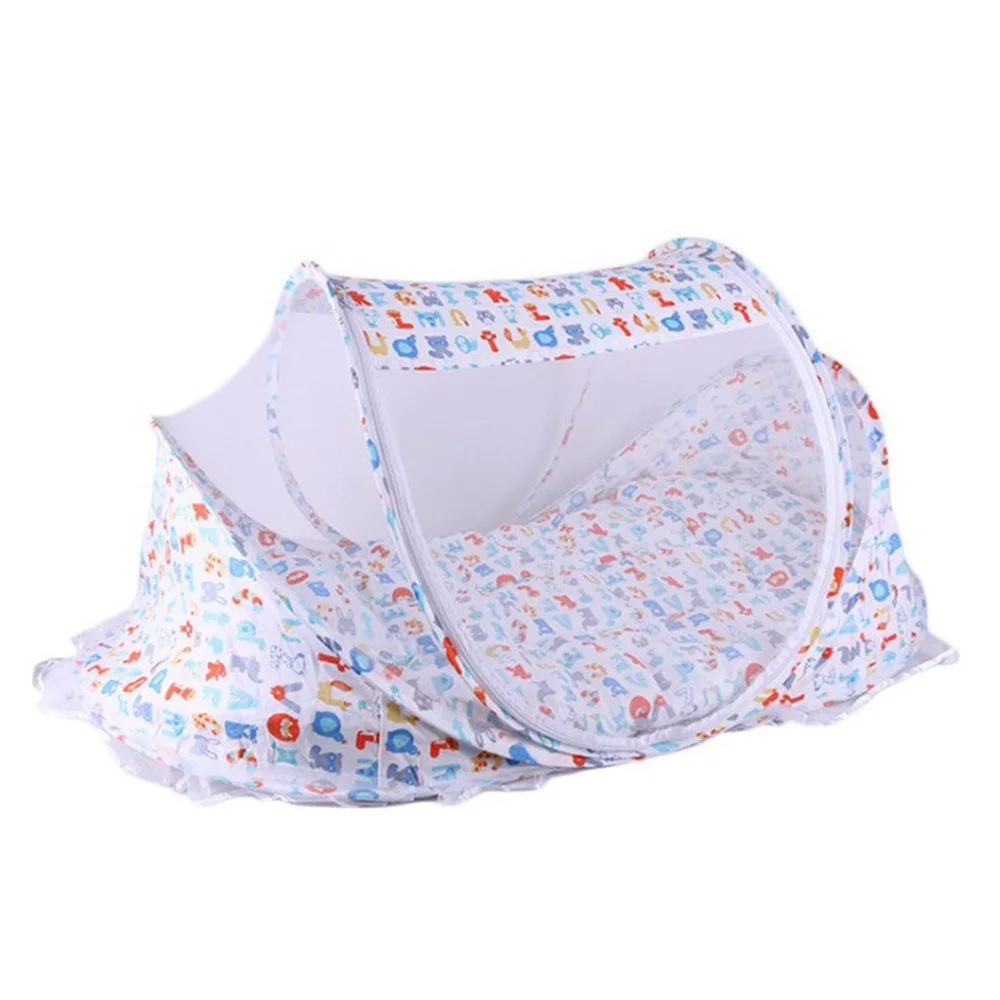 Newborn Bedding Crib Net Summer Protection Crib Pattern Mosquito Net Detachable Anti-Mosquito Cradle Infant Foldable Bedding Net - Цвет: WJ4014B4