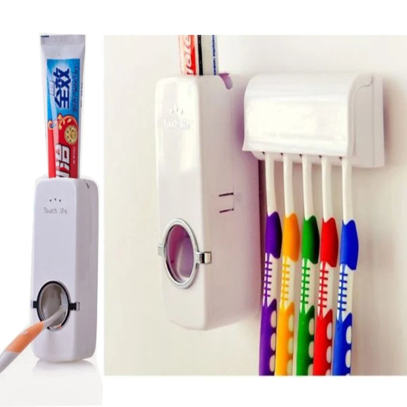 

2019 NEW Tooth Brush Holder Suit Toothbrush Sterilizer Lazy Person Toothpaste Squeezer Toothed Wall Hanger