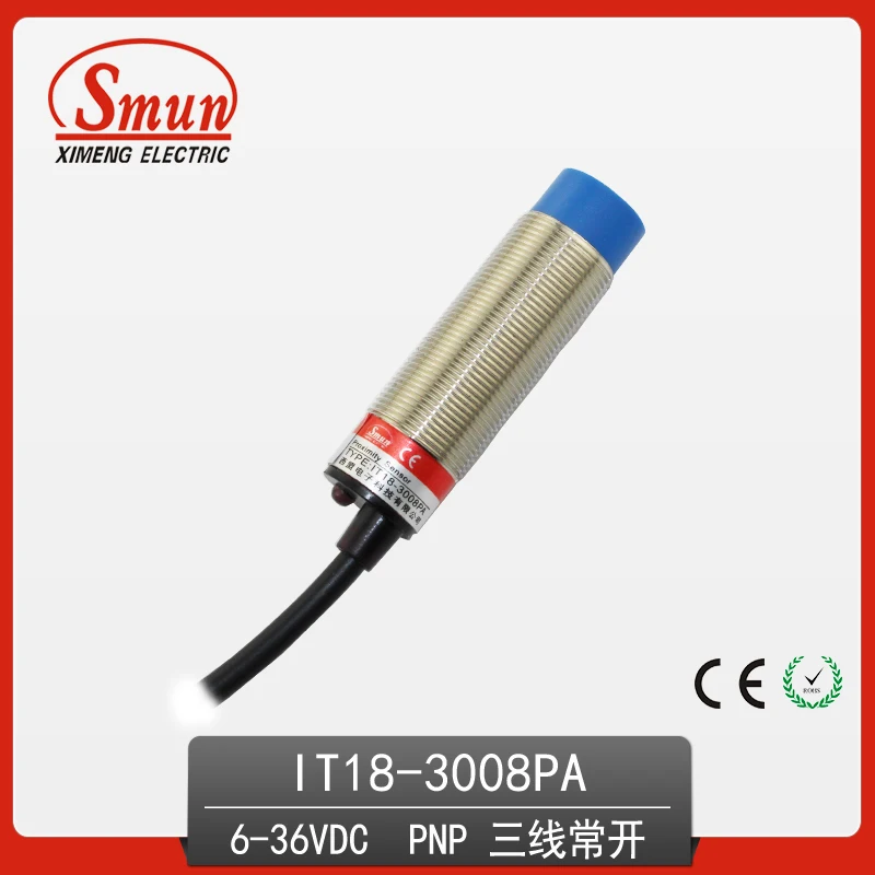 

8mm detection distance Non-flush DC 6~36V PNP NO proximity switch sensor