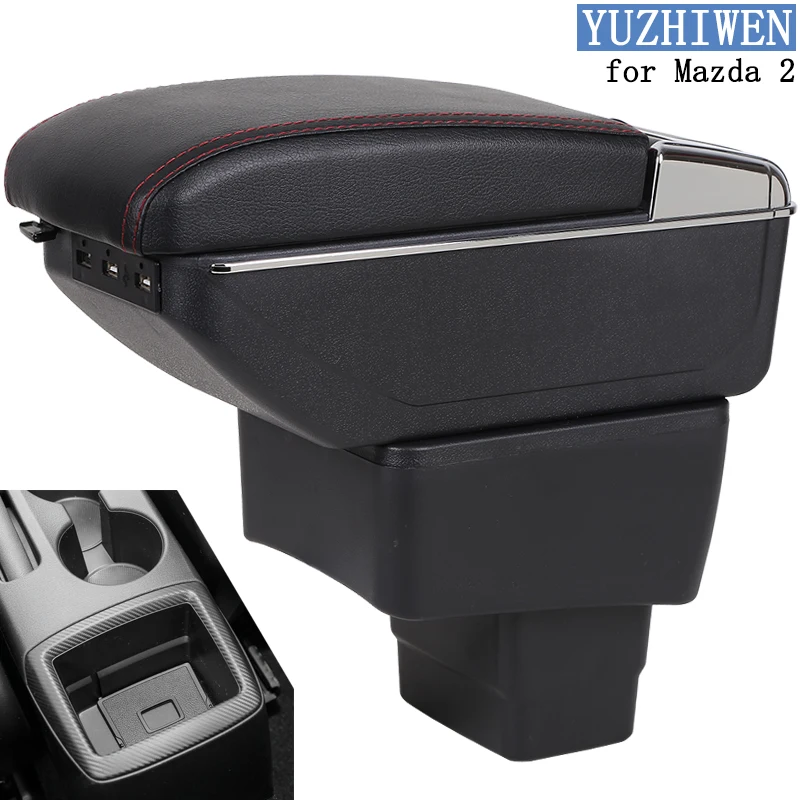  Para Mazda 2 reposabrazos caja Mazda 2 Universal Almacenamiento de reposabrazos central para coche 