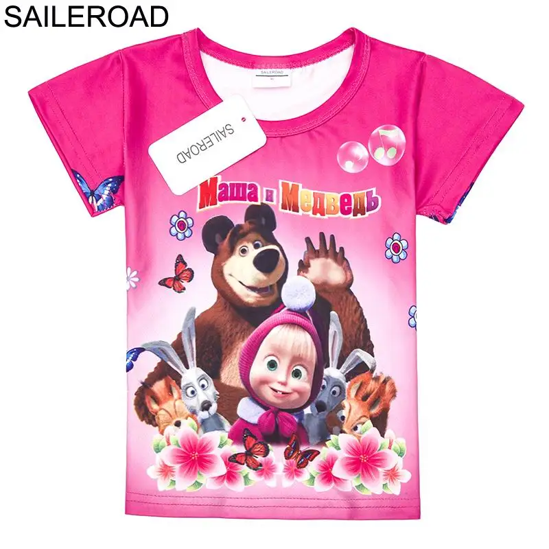 

SAILEROAD 2 To 7Year Cartoon Cute Child Baby Girl's T Shirt Cartoon Summer Children Kids Tops Tees Shirts Muchachas Camisa De T