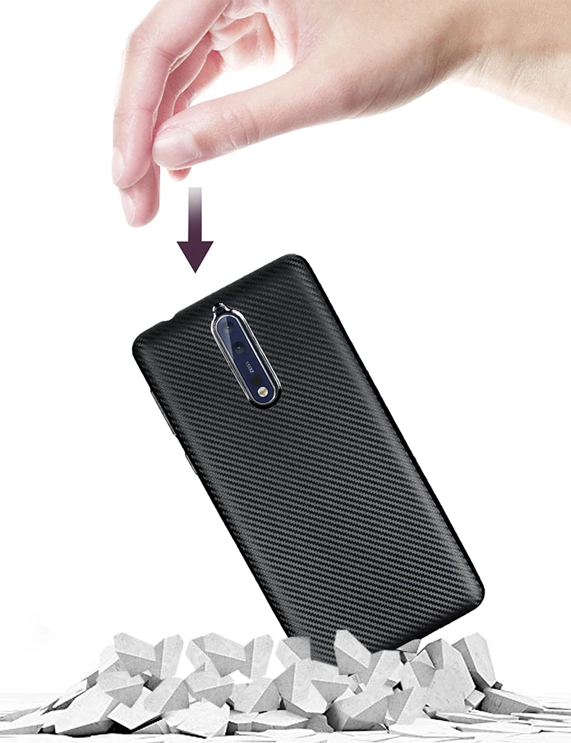 carbon fiber silicone case nokia 8 (12)
