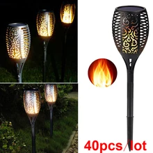 LED Solar Flame Flickering Lamp IP65 Waterproof Garden Decoration Landscape Light Lawn Path Lighting Torch Courtyard Spotlight