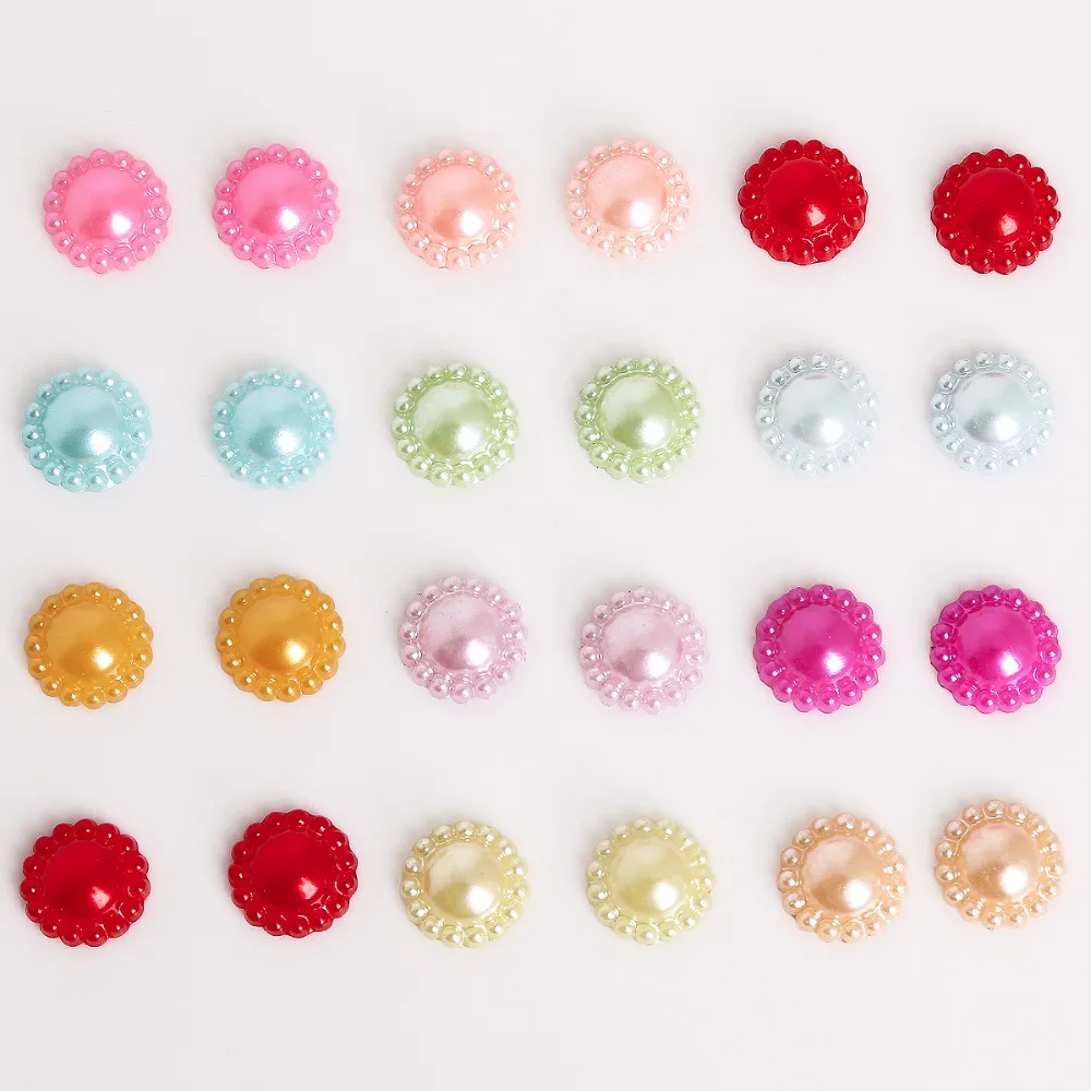 50 шт. полукруглые бусины в форме цветка 12 мм|pearls half round|pearl halfimitation pearl |