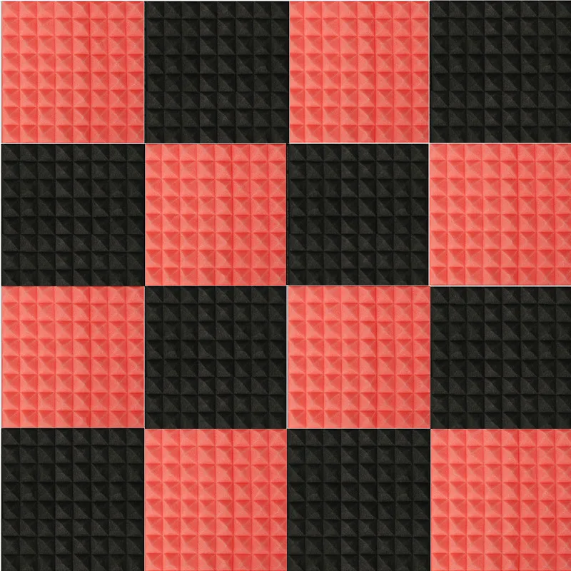 

NK DECORATION 16pcs/Set Black+Red Acoustic Panels Soundproofing Studio Foam Treatment Sound Proofing Sound insulation Decoration