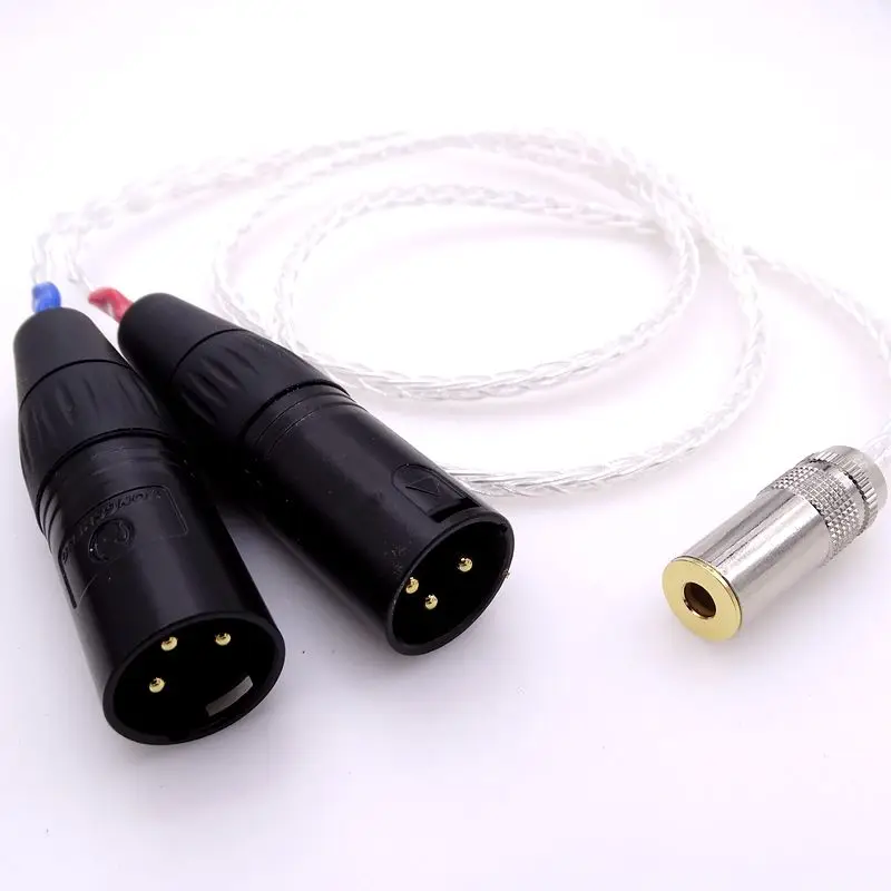 

8 Cores Silver Plated 2x 3-pin xlr male to 4.4mm female audio adapter for Sony headphone Cable