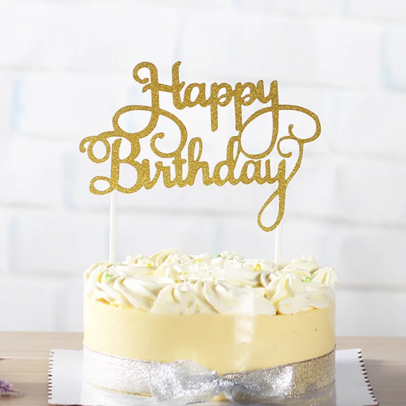 Новый кекс торт Топпер флаги с надписью Happy Birthday двойная палка для семьи день
