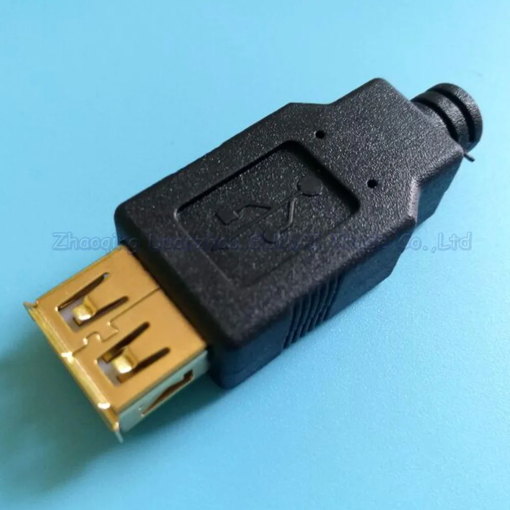 25 компл. позолота 2 в 1 2,0 usb разъем Женский USB сварной разъем с оболочкой