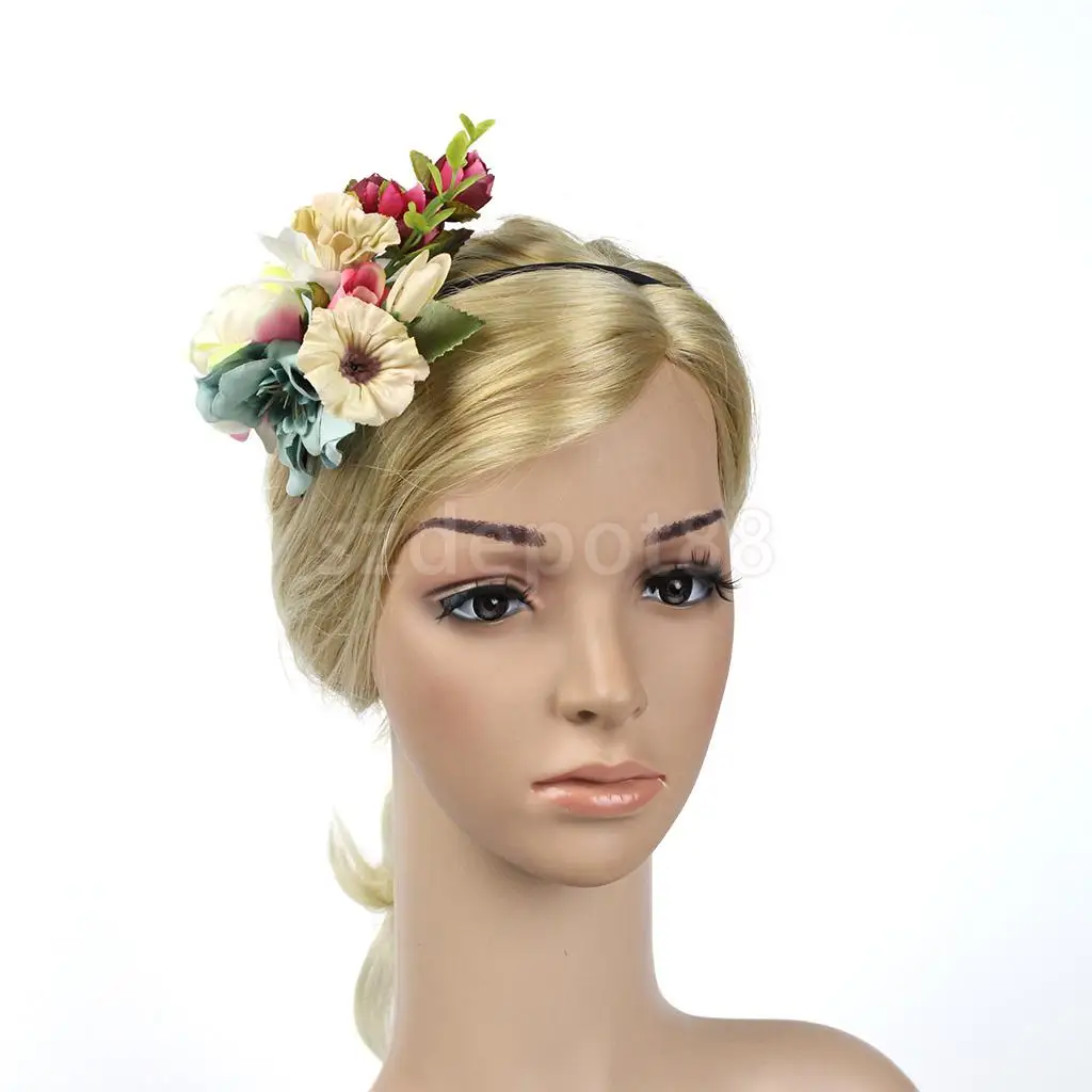 Festival Princess Bridesmaid Flower Girl Boho Floral Leaves Crown
