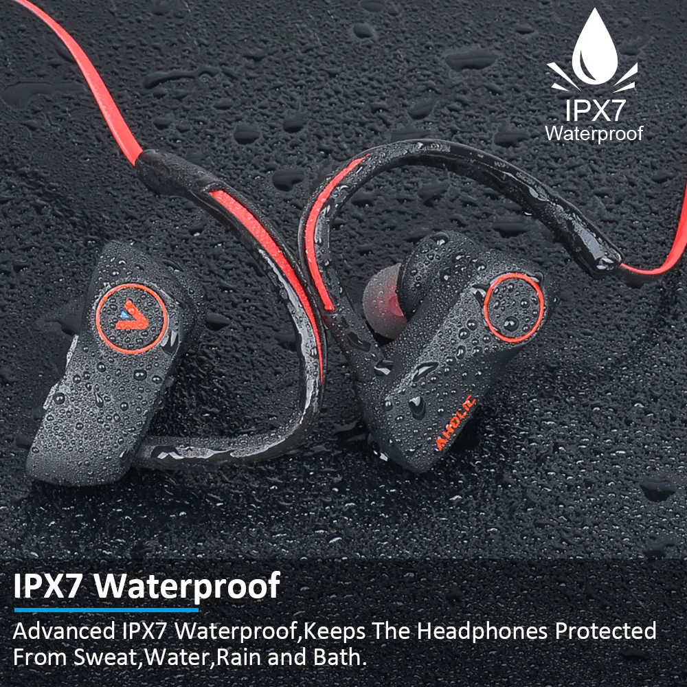 Najtaniej D200 bezprzewodowe słuchawki bluetooth słuchawki IPX7 wodoodporny zestaw słuchawkowy dla aktywnych z pałąkiem na kark słuchawki stereo z redukcją szumów dla xiaomi