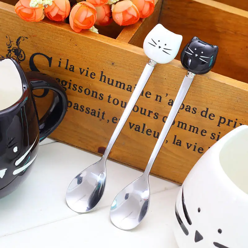 Hoomall милые кошачьи ложки с узором креативная кухонная посуда кошка керамическая