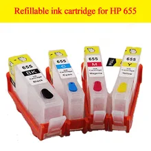 4pcs empty refillable ink cartridge 655XL for HP Deskjet Ink Advantage 3525/4615/4625/5525/6520/6625 for HP 655 655xl cartridge