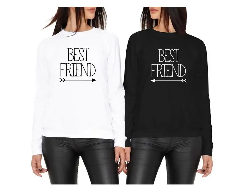 Skuggnas Best Friend Matching Sweatshirt Best Friends Jumper BFF Clothing Long Sleeve Fashion 90s aesthetic drop ship