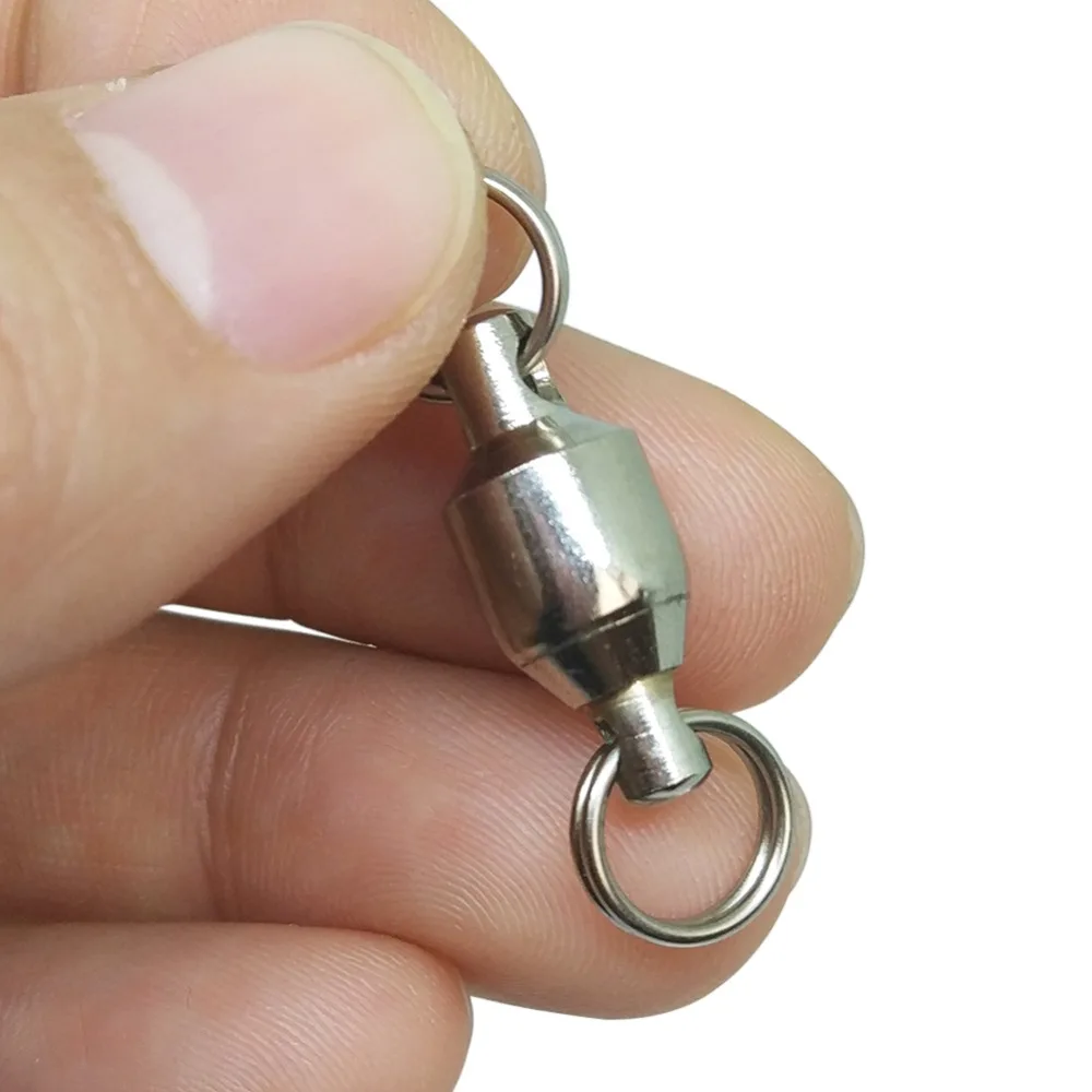 

INFOF 100/500-pieces Fishing Swivels Ball Bearing Swivel with Split Ring pesca Carp Fishing Connector Sea Terminal Tackle