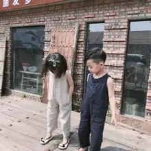 Новинка из мультфильма «Холодное сердце» ; из хлопка и льна комбинезоны для девочек; сезон лето; модные детские штаны От 2 до 7 лет F90