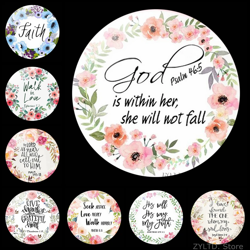 Bible verse fridge 30MM Glass cabochon Scripture Quote