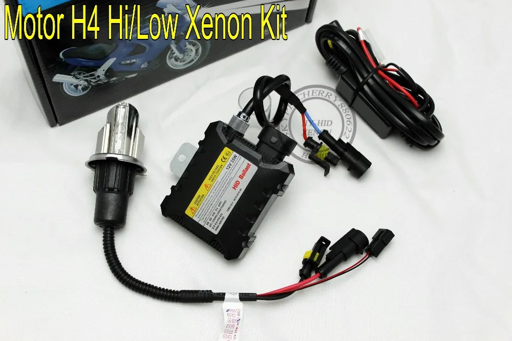 Горячая Распродажа 35W H4 Hi/Low Bi Xenon Мотоцикл HID Xenon комплект, 3000 K, 4300 K, 6000 K, 8000 K, 10000 K, HID конверсионный комплект