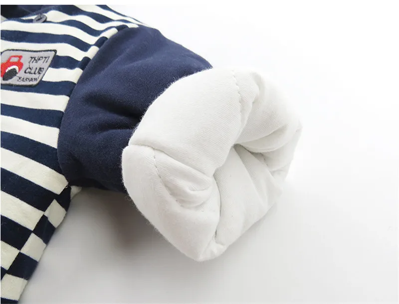 100% Cotton Newborn Striped Cartoon Car Winter Romper Long Sleeve Baby Warm Clothes Kids Cute Hooded Single Breasted Outwear01