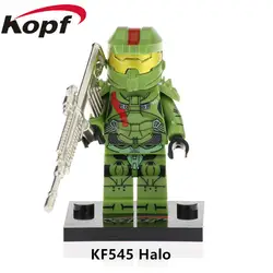 50 шт. кирпичи воин Halo Spartan солдата с реальными металлическими оружие образования строительные блоки для Детский подарок best игрушки KF545