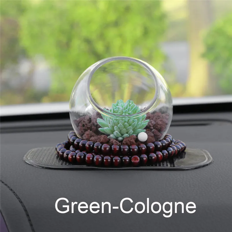 Автомобиль-Стайлинг искусственные растения украшения для приборной панели автомобиля ОРНАМЕНТ креативный милый цеолит КАМЕНЬ Автомобильный интерьер освежитель воздуха - Название цвета: Green--Cologne