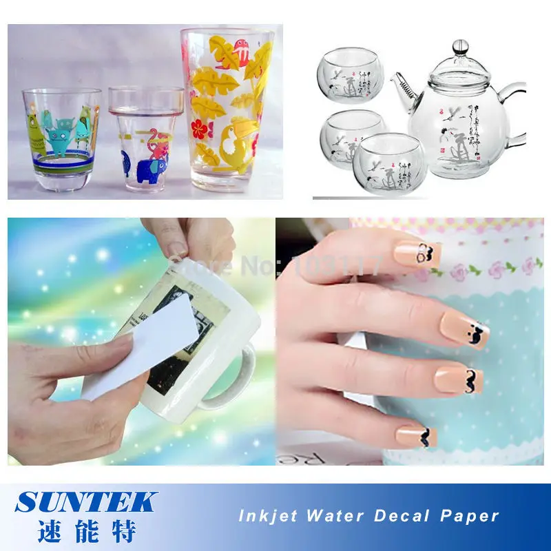 10 листов/партия) A4 лазерная Белая водная переводная бумага для керамического стекла ногтей