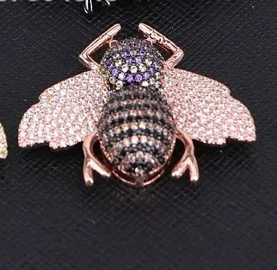 Rose Gold Connector 5 шт. ZYZ182-0299 высокого качества медная микро-паве кубического циркония насекомое Звено Цепи Регулируемый Браслет - Окраска металла: Rose Gold Connector