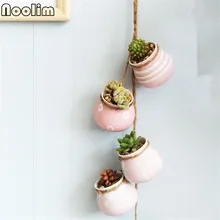 Завязанный пеньковый Канат настенный суккуленты цветочный горшок креативный керамический 4 шт. цветочный горшок